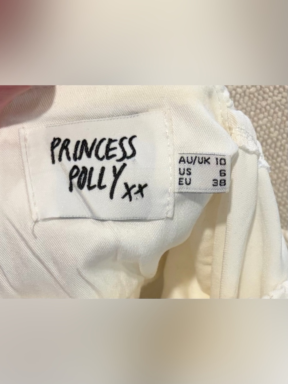 Princess Polly White Lace Up Corset Top Puff Sleeve Crop Blouse US 6 - Picture 12 of 13